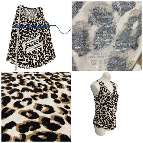 Maurices Top Womens Medium Animal Print Shirt Sleeveless Work Office Casual - Picture 10 of 12